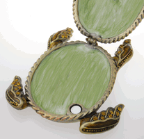 Green Turtle Cremation Keepsake shown open